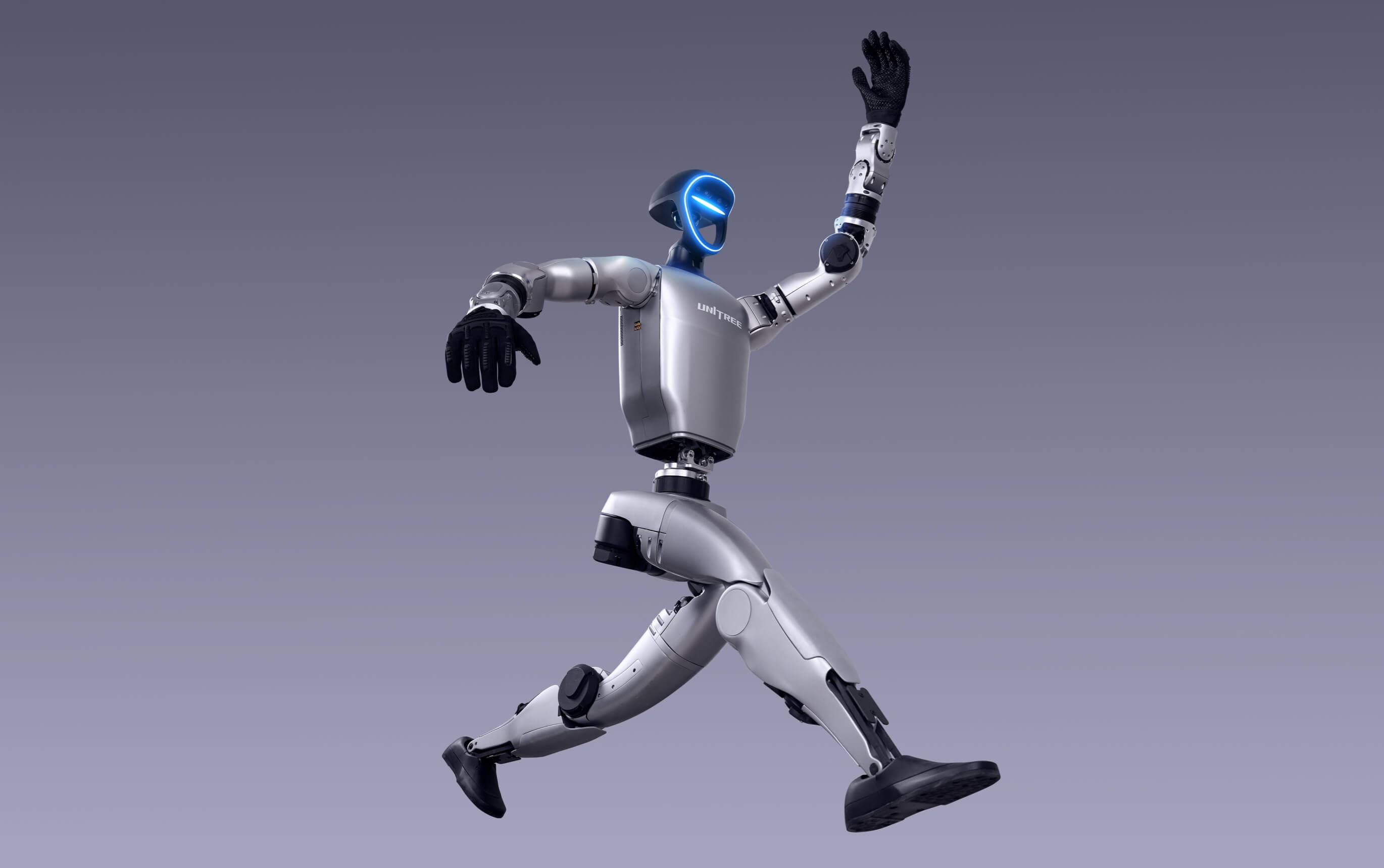 Unitree G1 humanoid robot positioned for testing