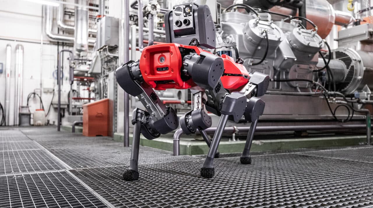 Unitree quadruped robot stationed in the Baseline Robotics lab